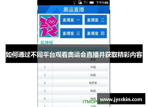 如何通过不同平台观看奥运会直播并获取精彩内容 如何通过不同平台观看奥运会直播并获取精彩内容